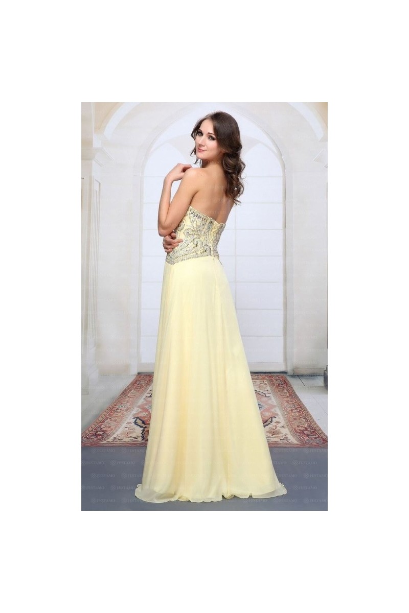 Luxusné večerné šaty - vanilková FESTAMO-2