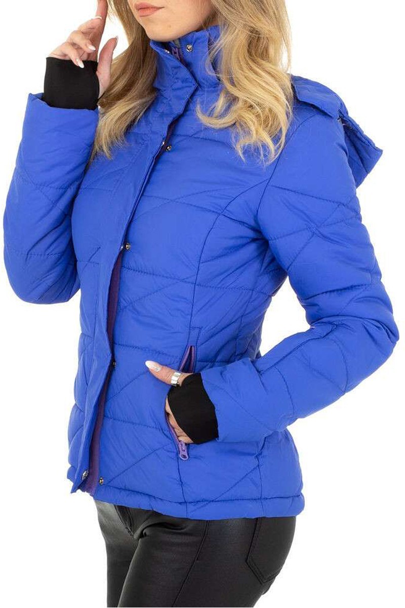 Prešívaná modrá zimná bunda -1