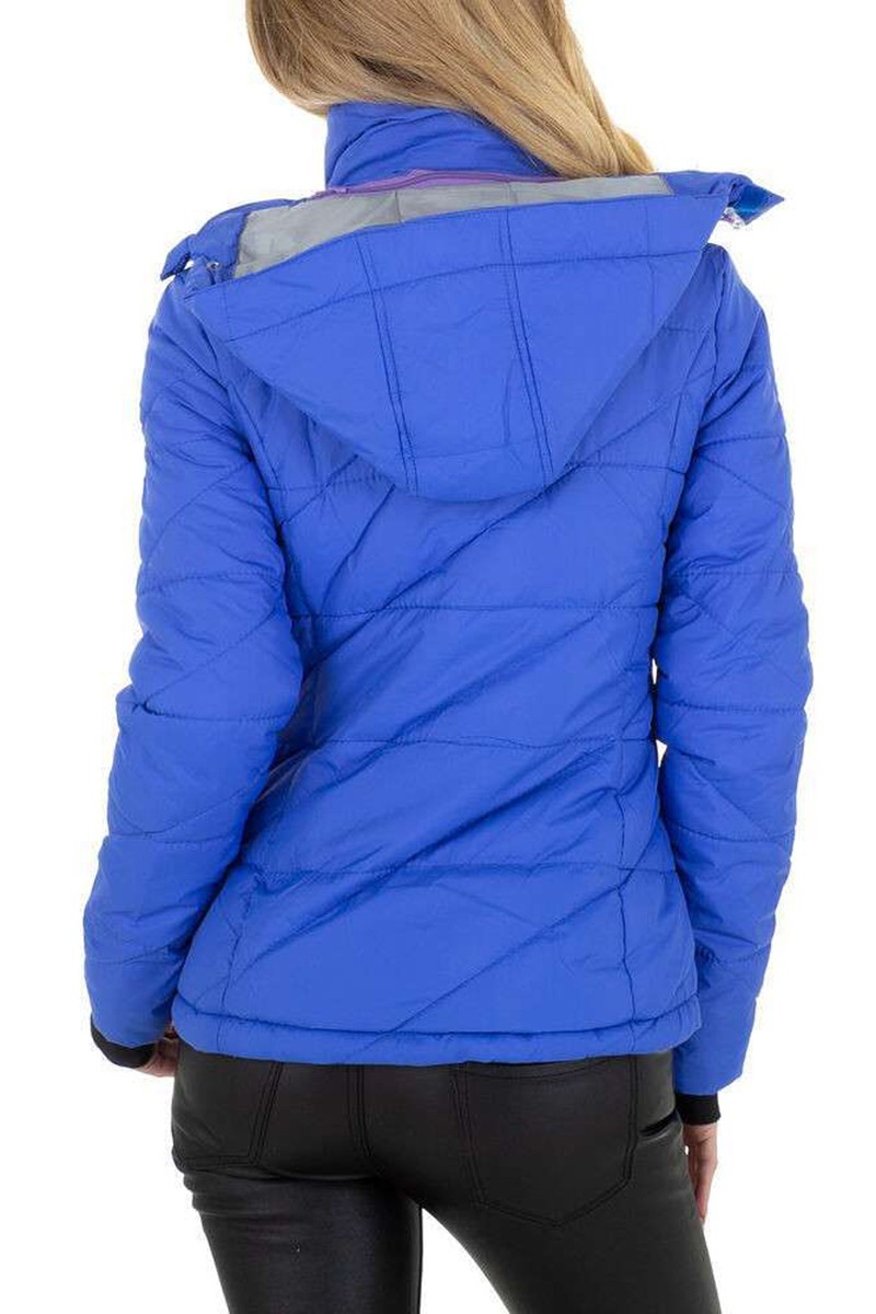 Prešívaná modrá zimná bunda -4