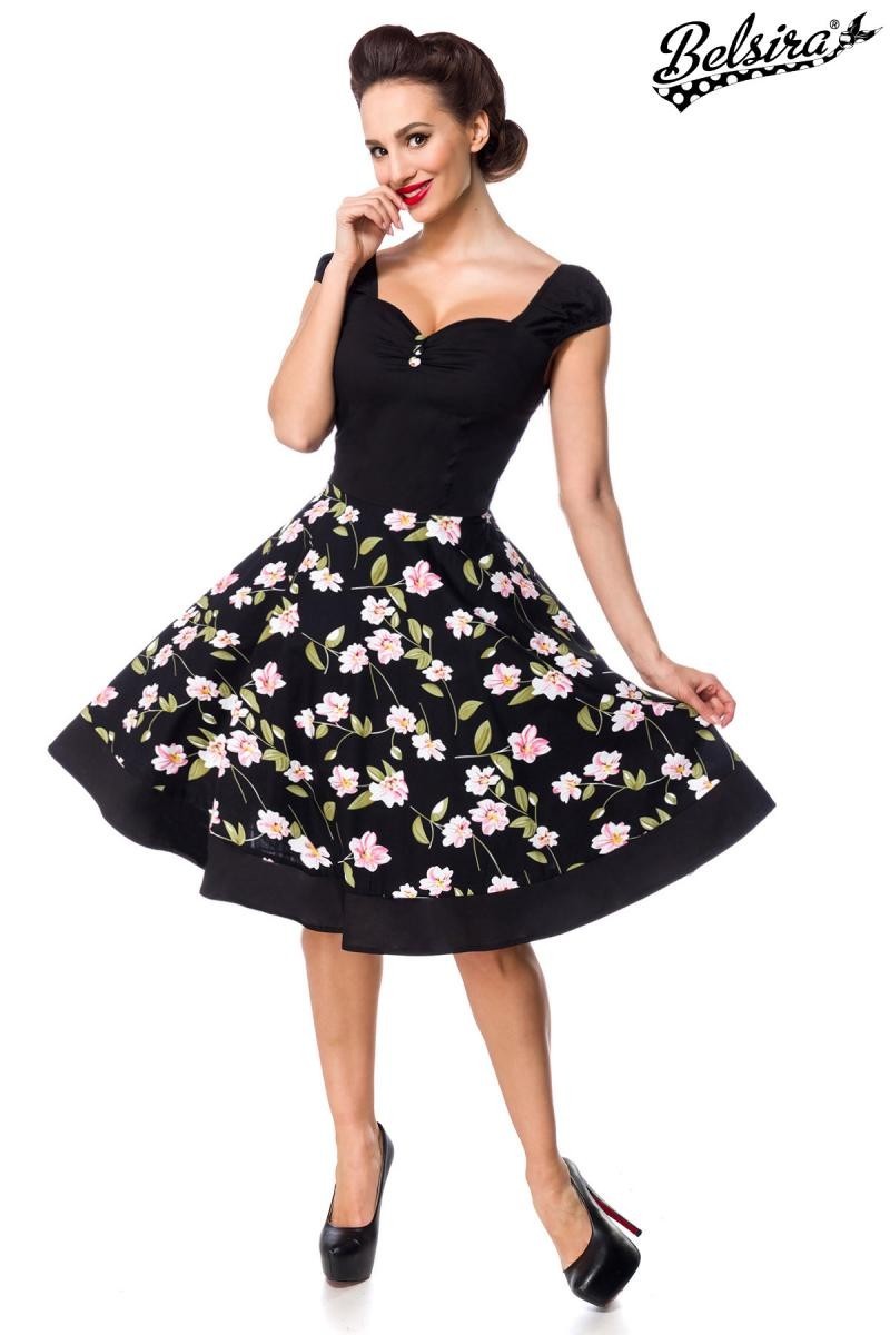 Retro šaty s kvetovanou sukňou Belsira-3