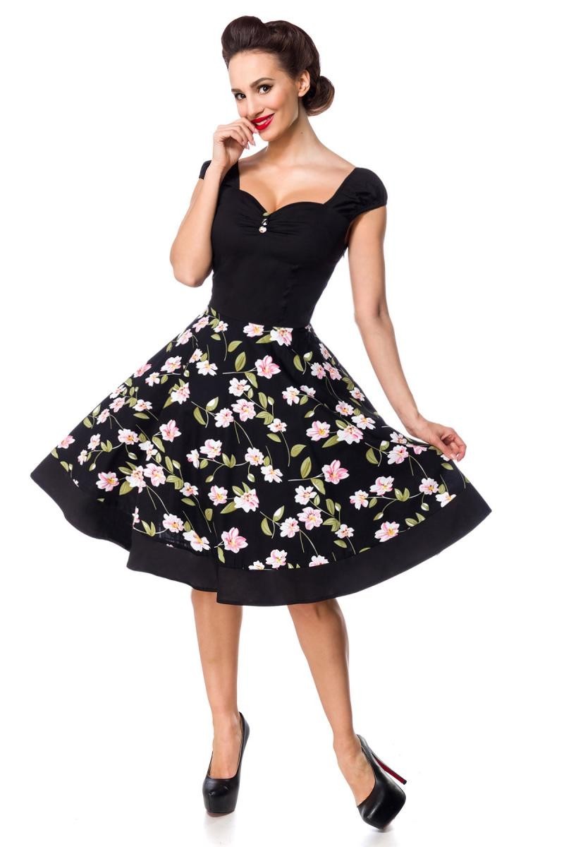 Retro šaty s kvetovanou sukňou Belsira-1