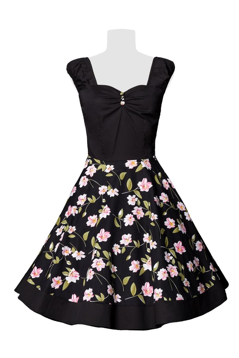 Retro šaty s kvetovanou sukňou Belsira-7