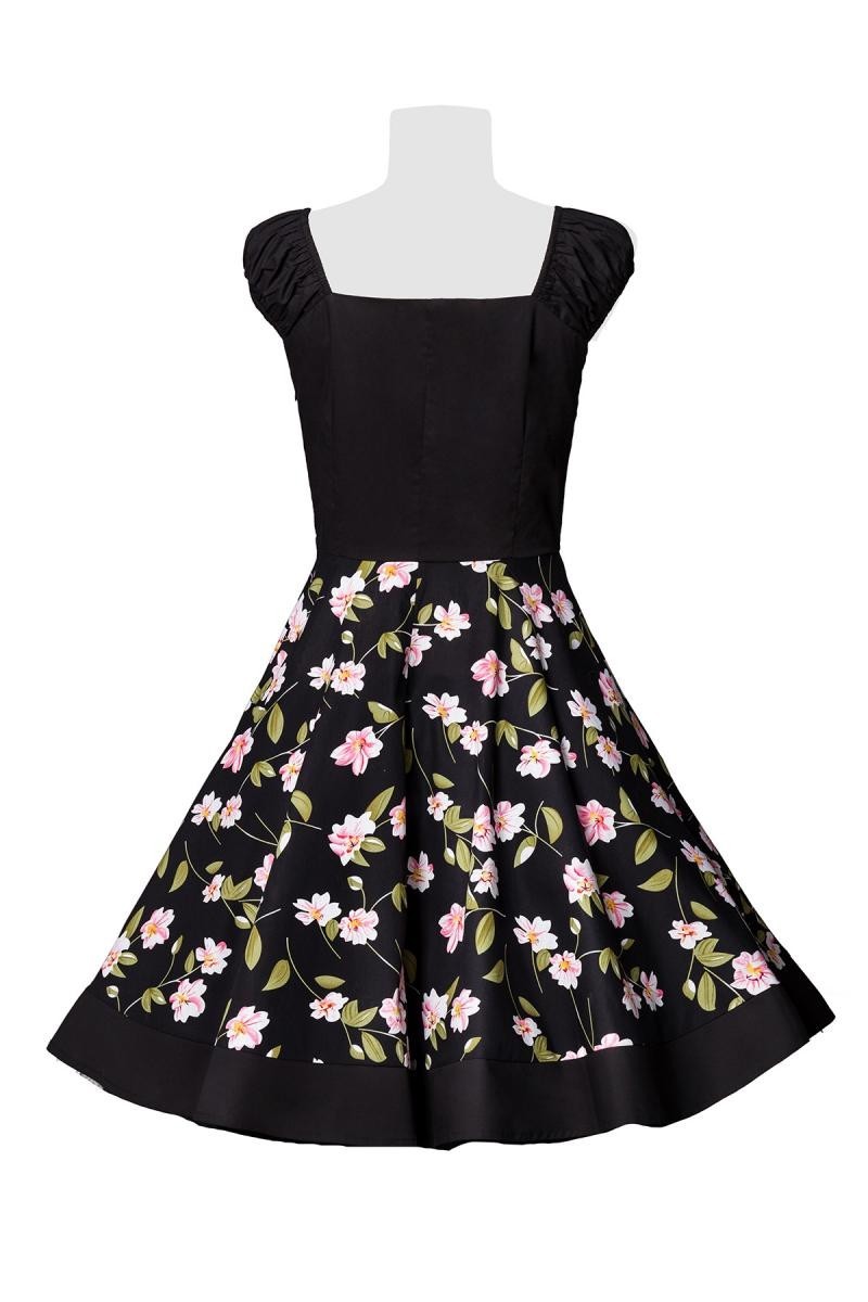 Retro šaty s kvetovanou sukňou Belsira-8