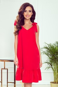 Červené šaty na ramienka Rosita 306-1 Numoco-1