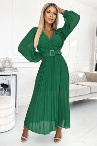 Dlhé zelené plisované šaty Klara Numoco-2