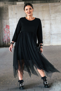 Čierne šaty s tylovou sukňou -1