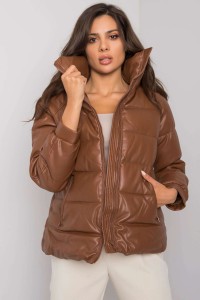 Hnedá zimná koženková bunda -1
