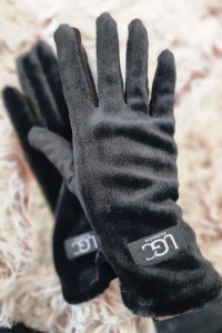 Čierne semišové rukavice -1