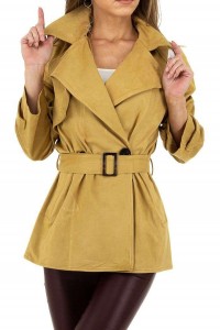 Horčicovožltý kabát s opaskom -1